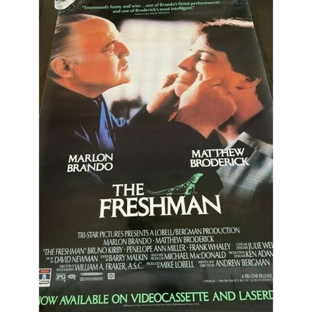 Movie Theater Cinema Poster vtg Lobby Card 1990 The Freshman Brando Broderick